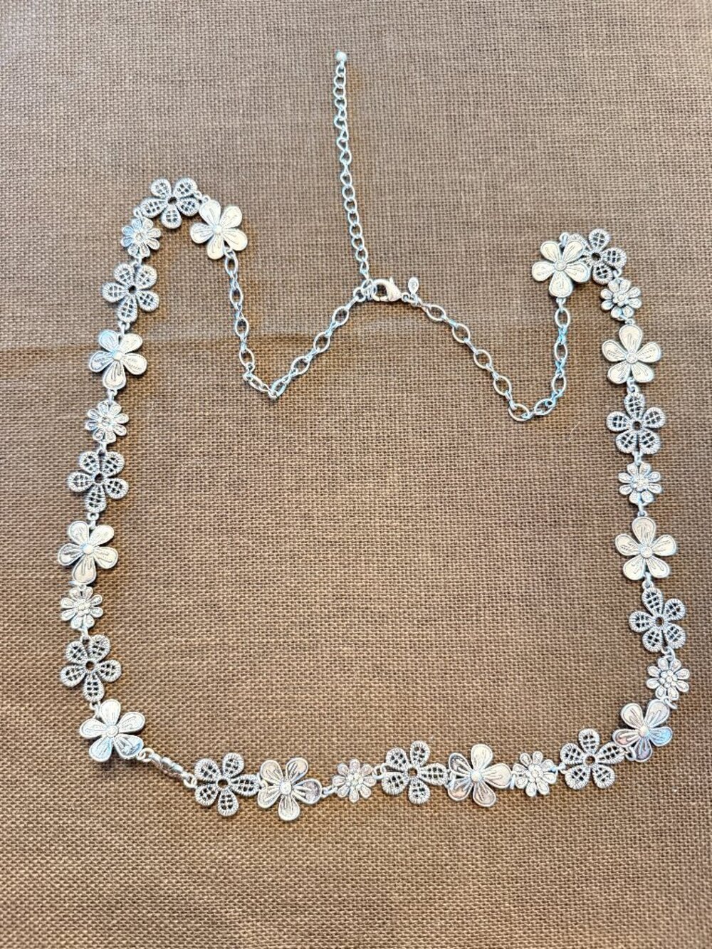 Brighton alternating blossom link collar necklace,